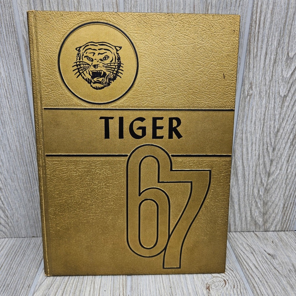 Vintage 1967 St John Kansas High School Tiger Yearbook Gold Hardcover Annual